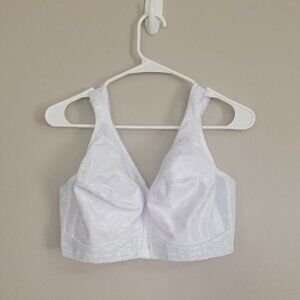 Playtex White Bra Flowers Size 42D